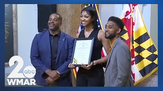 Angel Reese receives key to Baltimore City