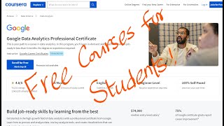In English: How to get free courses on Coursera? || Google Data Analytics Professional Certificate