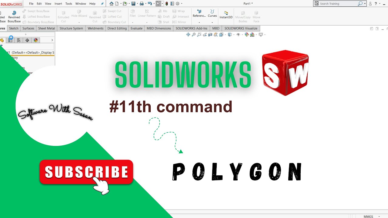 How to use polygon in solidworks - YouTube