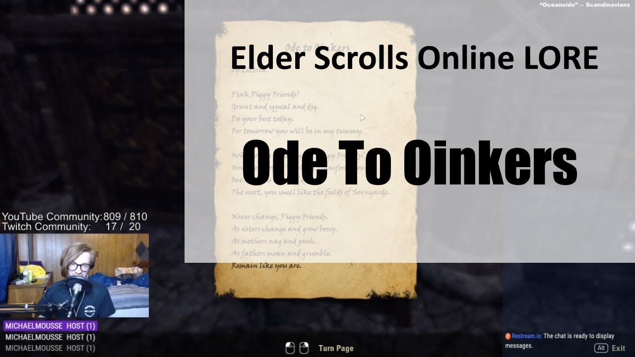 Ode To Oinkers - Elder Scrolls Online LORE