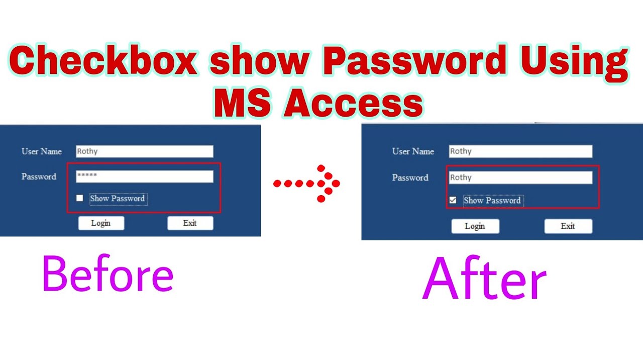 Checkbox Show Password User Ms Access | How To Show Password Form Checkbox Ms Access