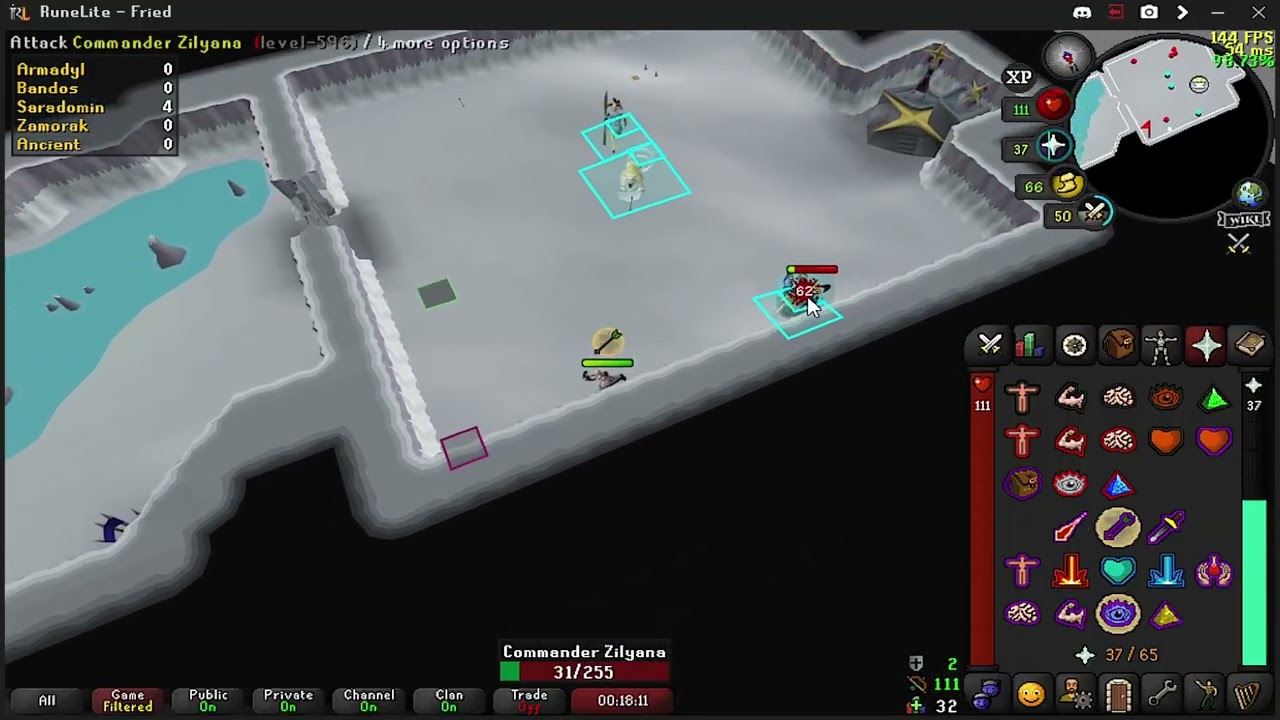 1 Def Pure Commander Zilyana 50 Kc trip "Peach Conjurer" Ca. 0 Damage kills