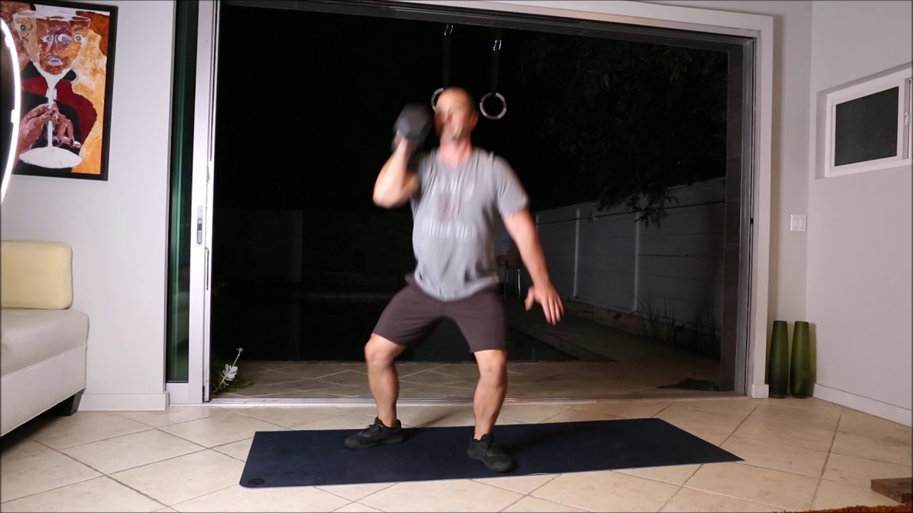 Single Arm Dumbbell Rotational Thruster Youtube