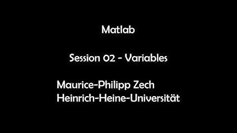 Data Wrangling with Matlab - Session 02: Variables