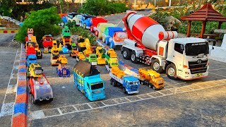 MAIN RC Mobil Truk Molen Panjang Bongkar Mobil Mobilan Truk Molen, Forklift, Buldoser, Truk Tambang 