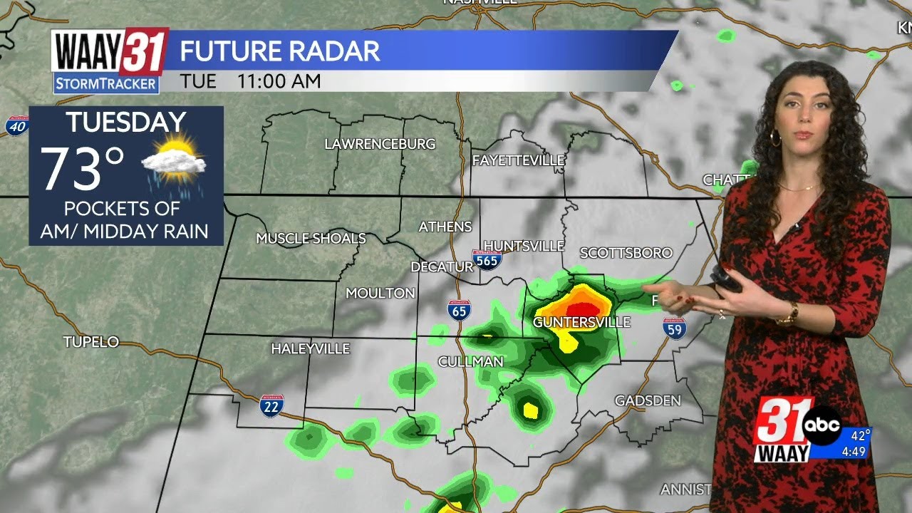 Isolated rain possible Tuesday - YouTube