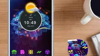 Neon Glitter Flower Jellyfish Theme screenshot 4