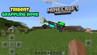 [MCPE]How to make a Trident Grappling HOOK in MCPE ! ( NO MODS / ADD-ONS )