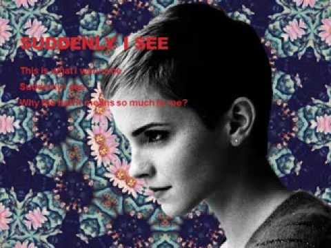 Suddenly I See by KT Tunstall LYRICS - YouTube