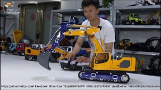 : Unbox new 1/14 LESU RC Hydraulic Diggers LR945 3 Arms, could customized paint,and add sound smoking