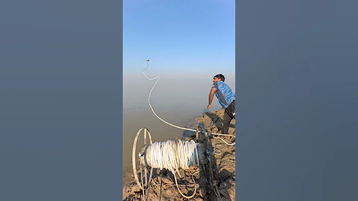 Catfish Bait Throwing in The River By Hook Yarn 16  #fishinglife  #bait  #shorts