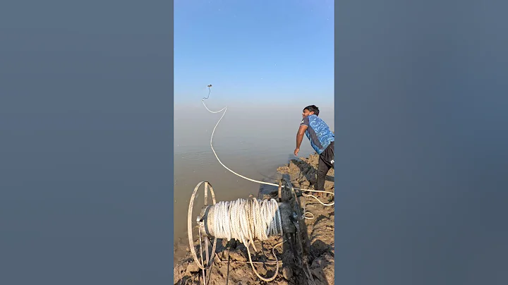 Catfish Bait Throwing in The River By Hook Yarn 16  #fishinglife  #bait  #shorts