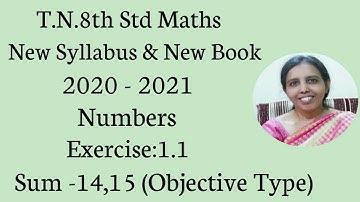 T.N.8th Std Maths  Exercise:1.1  Sum - 14 & 15  | Numbers |chapter-1 |