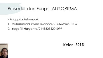 Prosedur  Dan Fungsi dalam Algoritma