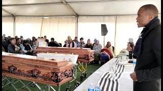 funeral service of three family members who died after their house caught fire in PALMRIDGE
