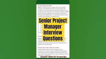 Top 10 Senior Project Manager Interview Questions & Answers