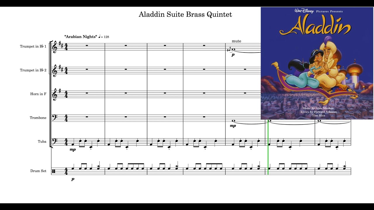 Aladdin Medley for Brass Quintet Sheet Music