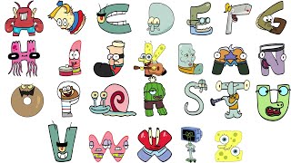ALPHABET LORE but everyone is in Bikini Bottom || Alphabet lore but different versions