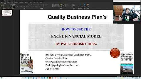 Financial Template Tutorial for Business Plan Template by Paul Borosky, MBA.