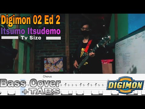 Itsumo Itsudemo -tv size- (AiM) Digimon Adventure 02 Ending 2 [Bass Cover +TABS]