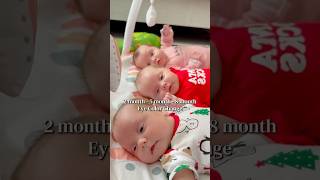 They just keep getting more blue.. #triplets #blueeyes #babydevelopment #cutebabies #sisters