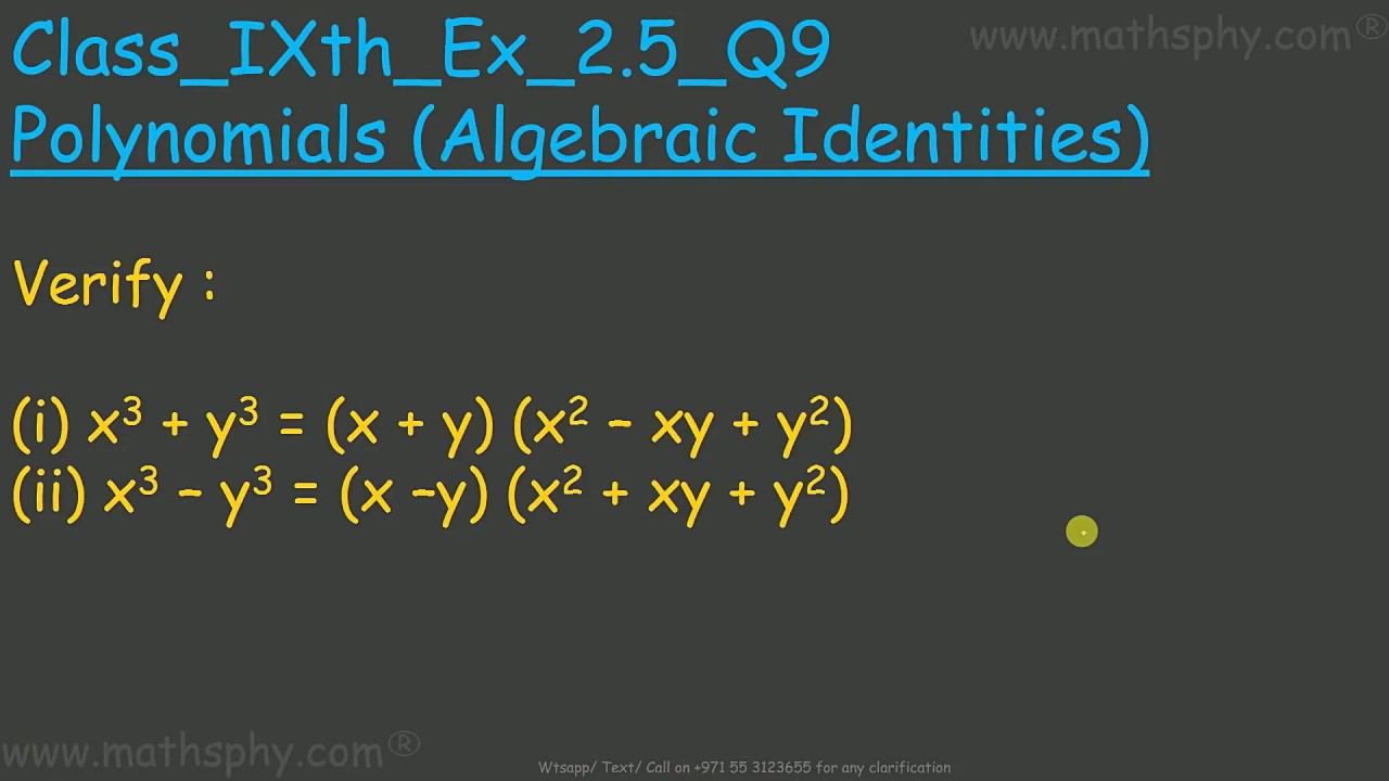 Factorization Of Cubic Polynomials Important Questions Class 9 Polynomials Class 9 Ex 2 5 Q9 Youtube