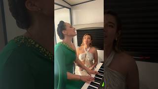 A SUPER special moment Singing “Try Sleeping with a Broken Heart” with my sis @KarolG  😘