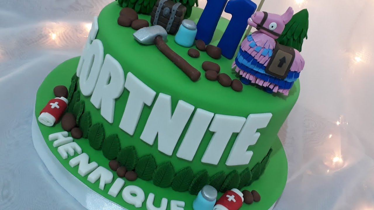 BOLO GAME FORTNITE DECORAÇÃO EM PASTA AMERICANA YouTube