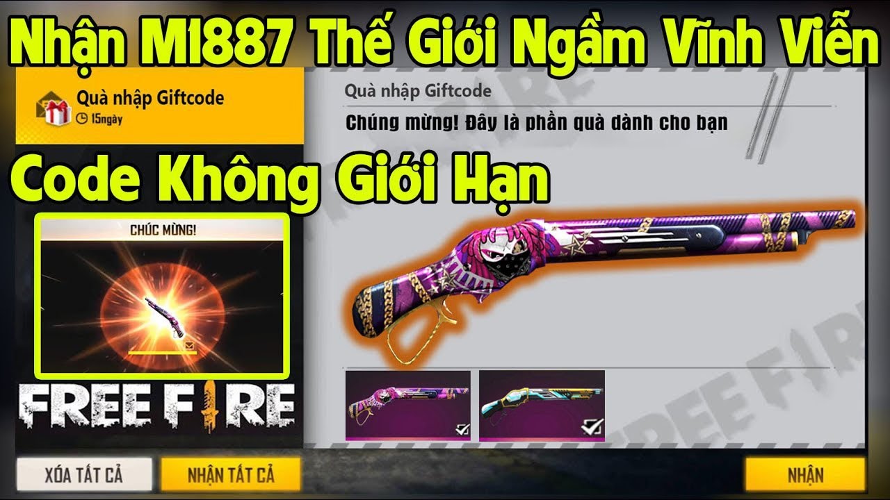 [FREE FIRE] Nhập Code FF Không Giới Hạn Nhận M1887 Thế Giới Ngầm Vĩnh ...