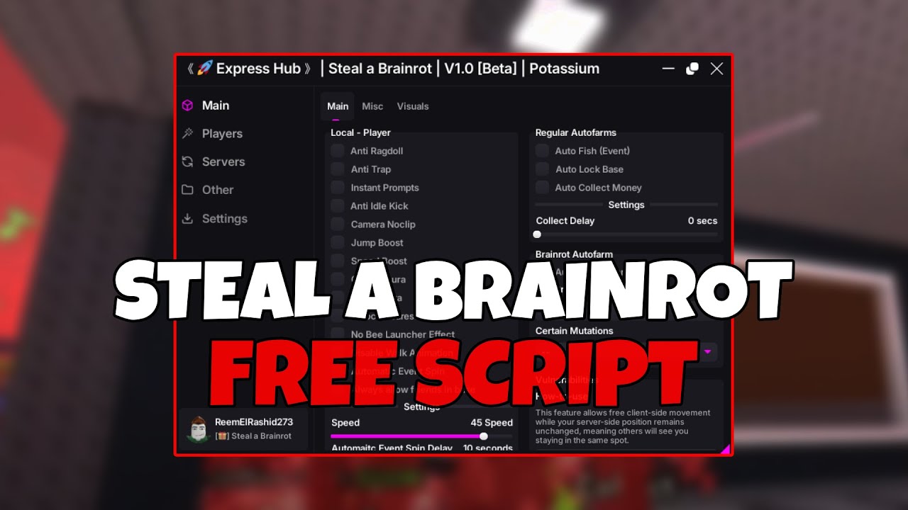 🔥 Best FREE Steal a Brainrot Script | Autofarm + Desync + Speed Boost 🚀 ...