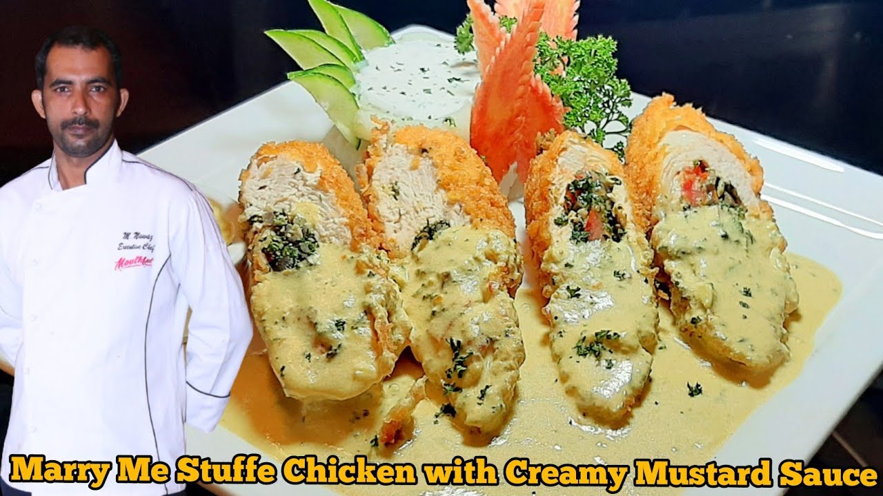 Marry Me Stuffe Chicken With Creamy Mustard Sauce ‼