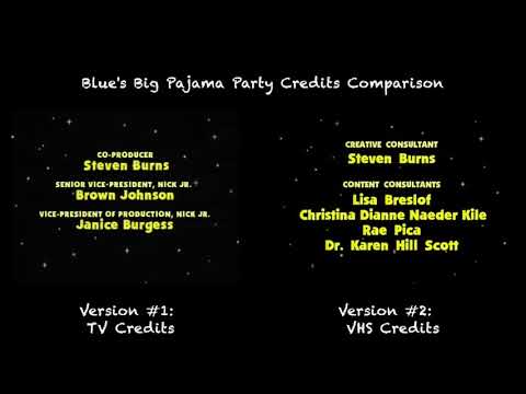 Blue's Big Pajama Party Credits Comparison