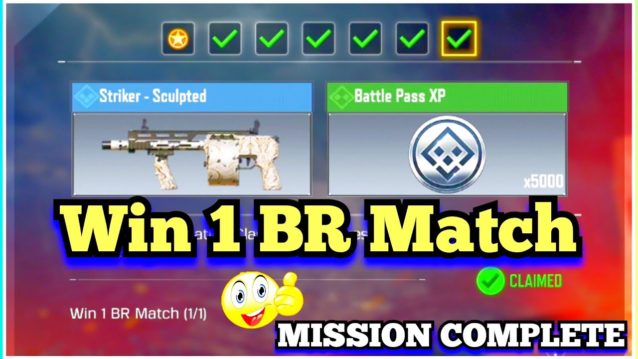 Call Of Duty Mobile Win 1 BR Match Task Complete - YouTube