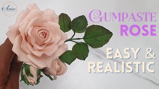 وردة Gumpaste الواقعية السهلة | صديق للمبتدئين | زهور السكر