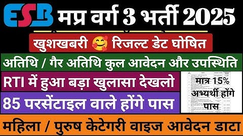 मप्र वर्ग 3 RTI डाटा आवेदन | Varg 3 result 2025 | Varg 3 cut off 2025 | Mptet varg 3 cut off 2025