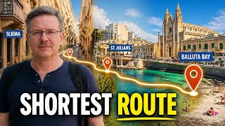 Travel vlog - Shortest route from Sliema to St Julians Balluta Bay - Things to do in Malta - Malta 4K Travel Guide