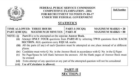 CSS PAST PAPERS - 2016 - STATISTICS - OPTIONALLY SUBJECT  (GROUP 2)