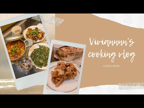 sub) Cooking vlog ep.2 | 蘋果派、自製肉排咖哩、韓式煎餅、炒年糕