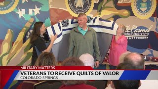 Veterans receive Quilts of Valor at ceremony Monday