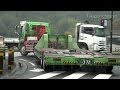 う~んトレーラー職人! 道幅ギリギリでもスイスイ行っちゃう上手な重機トレーラー の後ろを追跡してみ Japanese trailer.