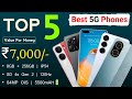 8GB+256GB | SD 4s Gen 2 🔥| Top 5 Best 5G Phones Under 7000 in August 2025 | 5 Best 5G Phones in 7k