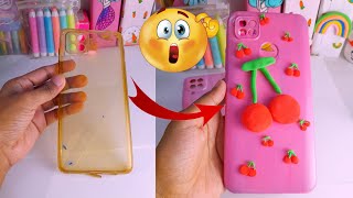 Phone case Painting and Decoration idea😍| Mobile cover painting| Phone cover decoration with clay |