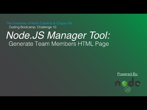 Node.js Team HTML Page Generator