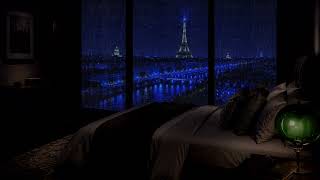 🌙 Rain on Window in Dark Bedroom (No Ads) | 8 Hours Rain Sounds for Sleep