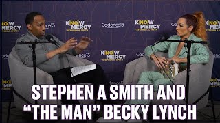 Stephen A. Smith talks Wrestlemania, Logan Paul, Pat McAfee and more with THE MAN Becky Lynch
