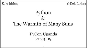 Kojo Idrissa PyCon Uganda 2023 keynote