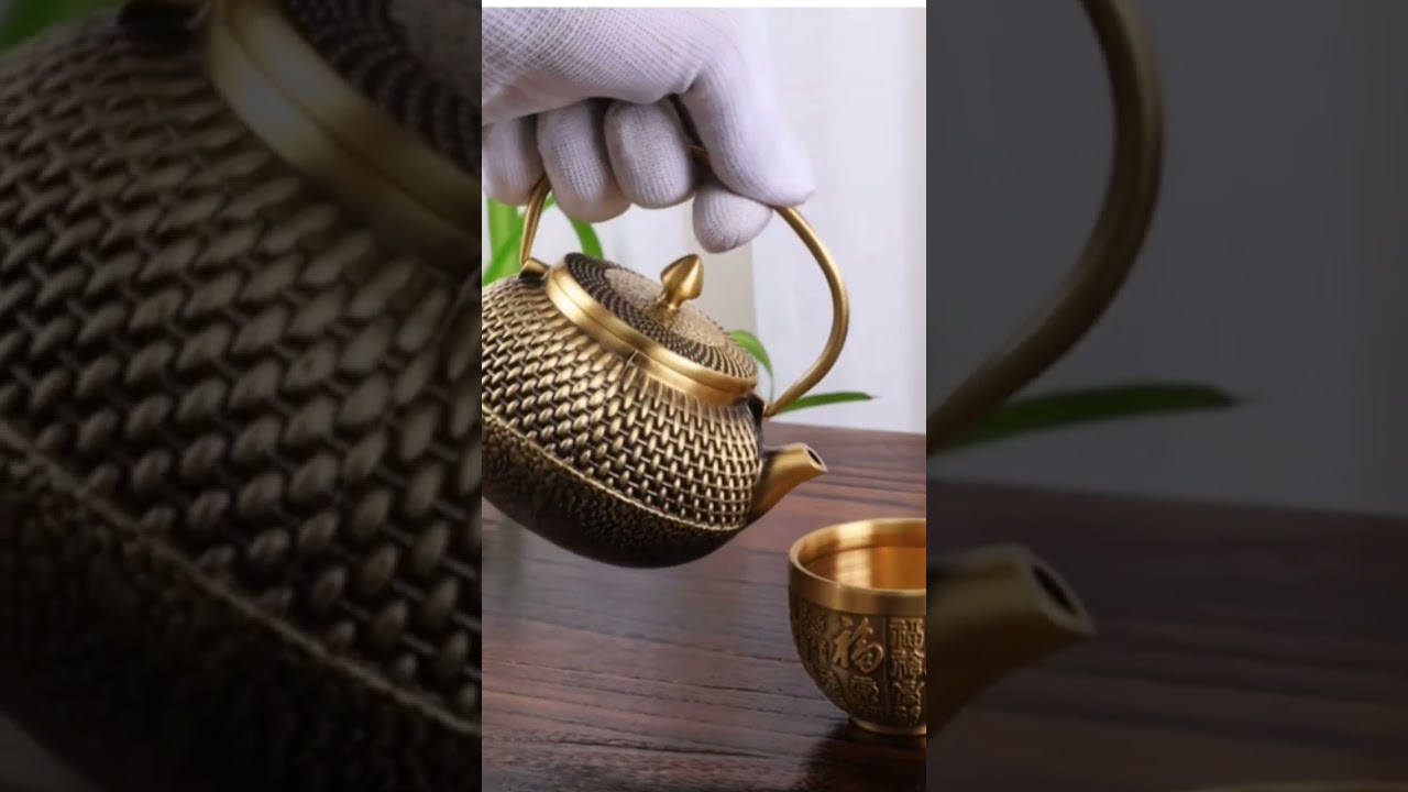 Copper Teapot - Novelty Design, Single Serve Traditional  Style, Luxurious Home Decor Teaware.