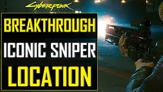 Cyberpunk 2077 The BEST Iconic Sniper Breakthrough Weapon Location & Review.
