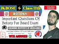 Jkbose Class 11th Botony Most Important Questions || Jkbose Class 11th Botony Guess Paper