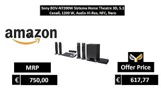 Sony BDV-N7200W Sistema Home Theatre 3D, 5.1 Canali, 1200 W, Audio Hi-Res, NFC, Nero